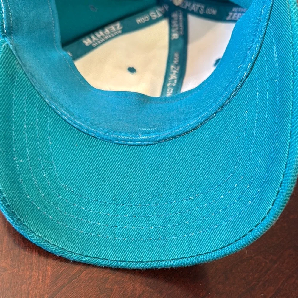 Zephyr Kids cap Teal and White Cap with Shark Logo Youth